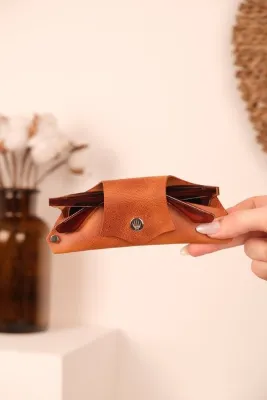 WATCHOFROYAL Hakiki Deri Buttero Clot Taba Gözlük Kesesi