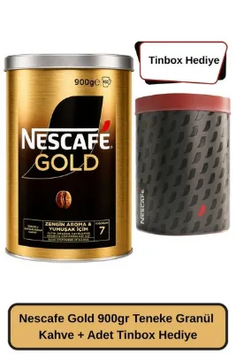 Nescafe Gold 900 GR Teneke Granül Kahve + Tinbox Hediye