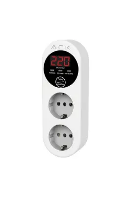 ACK 2’li Akım ve Voltaj Korumalı Priz Güvenli Elektrik Çoklu Priz