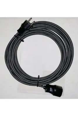 inwatt 20 Metre 3x2.5 mm Siyah Tekli Topraklı Uzatma Kablosu Tekli Priz Ara Kablo