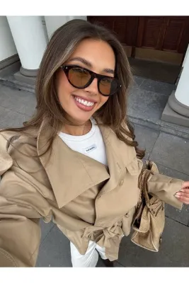 PİYESBOUTİQUE Azra Kadın Leopar Cat Eye Güneş Gözlüğü, UV Korumalı, Retro Vintage Tasarım, Gold Detaylı Şık Premium Gözlük