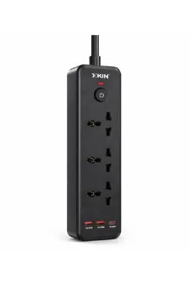 XKIN GaN Power Strip 2500W USB C PD Çoklu Priz 6in1 Akım Korumalı