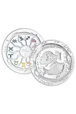 RimaGold Burç Madalyası Balık Gümüş Sikke Coin