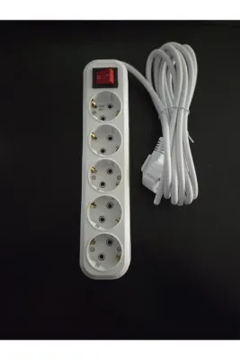 AHDUMET 5'li Topraklı Anahtarlı Grup Priz 3m