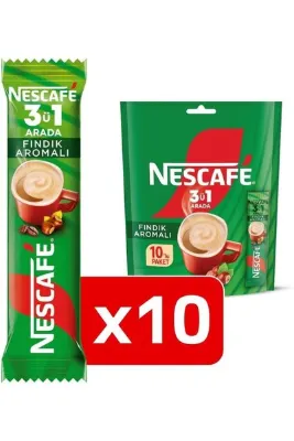 Nescafe 3u1arada fındık aromalı 10 lu kahve