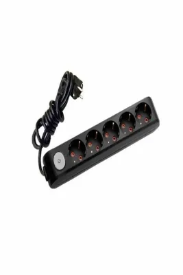 Viko Multi-let Anahtarlı 5 Li Kablolu Grup Priz 5 Metre Siyah