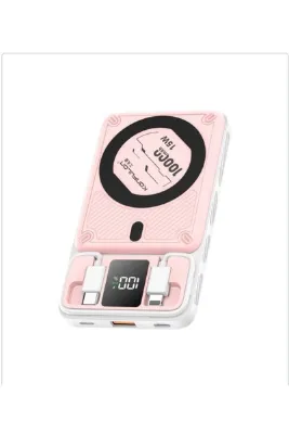 Konfulon M25W 10.000 mAh 20W PD MagSafe Powerbank - Pembe