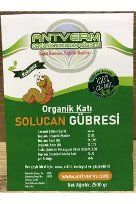 Antverm %100 Organik Doğal Azot Fosfor Fulvik Asit Potasyum Içerikli Solucan Gübresi ® 2,5kg