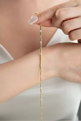 Silvano Jewelry 925 Ayar Gümüş Gold Trend Bileklik
