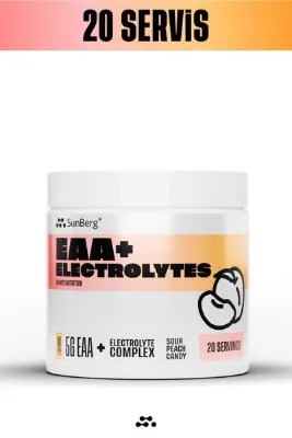 SunBerg EAA+Elektrolit Sour Peach Candy Tadında (5 gram EAA 4 gramı BCAA 2:1:1)
