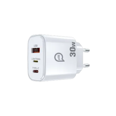Piili 30W USB Type-C Lightning Adaptör - Beyaz