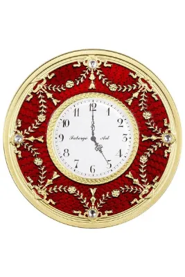 RimaGold Kırmızı Masa Saati Gümüş Sikke Coin