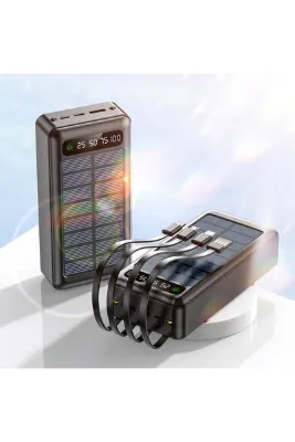 EN SİGA Solar 30.000mah Şarj Powerbank Led Ekran Göstergeli Işıklı