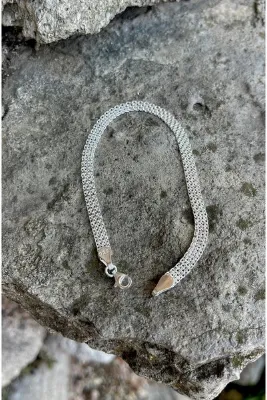 LİNOVE JEWELLERY 925 Ayar Gümüş Hasır Erkek Bileklik, Gümüş Düğüm Bileklik, Gümüş Düğüm Bileklik, Sonsuzluk Bileklik