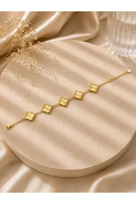 Desing 925 Ayar Gümüş Altın Kaplama Çiçek Model Bileklik 12 mm – 8.50 Gr
