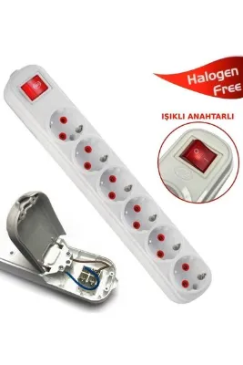 Arslanlar Ars 6'lı Anahtarlı Topraklı Grup Priz Klemensli (kablosuz) H.f.