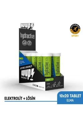 Water Up WUP Hydractive, Sodyum, Potasyum, Magnezyum, Lösin, Elma Aromalı, 10x20 Efervesan Tablet