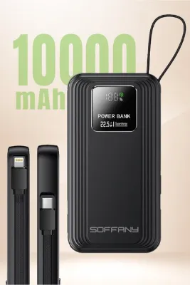 Soffany 10.000 mAh Powerbank 22.5W Type-C + Lightning Çıkışlı