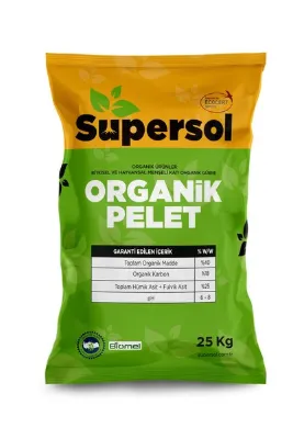 SUPERSOL Organik Pelet 25 Kg - Bitkisel Ve Hayvansal Menşeli Katı Organik Gübre