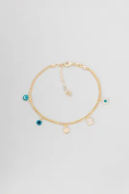 So CHIC... Kaplumbağa 18 Ayar Sarı Altın Kaplama 20 Cm Gümüş Nazar Bileklik