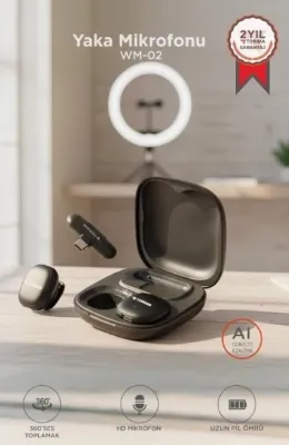 Torima WM-02 Yapay Zeka Destekli ANC Kablosuz MikrofonSiyah