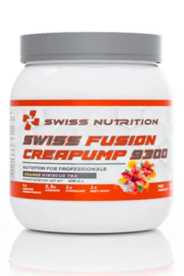 Swiss Nutrition Swiss Fusion Creapump 9300 Orange Hibiscus 400 gr 40 Servis Kreatin içeren Pump etkili sporcu gıdası