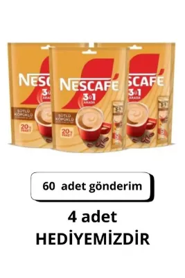 Nescafe 3'ü 1 Arada (üçü bir arada ) Sütlü Köpüklü 18 gr X 56 Adet - HEDİYE PAKETİ ile Gönderim Yapılır