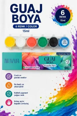 O&S Oyun ve Sanat Eğlen-Üret Guaj Boya 6 Renkli, Seramik Hamuru, Resim Seti, Kil Çamuru Için Gouache Paint