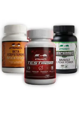 Strong Lab StrongLab Kas Gelişimi ve Güç Artırıcı Üçlü Set: TestAndro, Ecdysterone, Arachidonic Acid