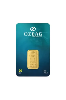Özbağ AgaKulche 24 Ayar 20 Gram 995 Külçe Altın