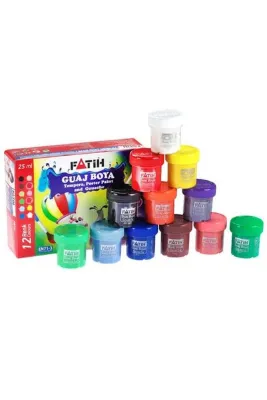 Fatih Shakkk Guaj Boya Karton Kutu Şişe 25 ML 12 Renk 50420 (36 adet)