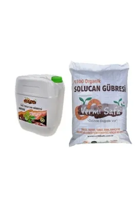 Vermisafa Organik Solucan Gübresi Sebze, Meyve, Tarla, Sera, Bahçe Bitkilerinde 20kg Katı 20lt Sıvı
