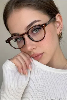 REN EYEWEAR Orven Mavi Işık Koruyucu Bilgisayar Gözlüğü Unisex 49 Ekartman Leopar ve Siyah Çerçeve
