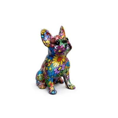 Sofiart Pop Art Çiçek Desenli Köpek Biblo
