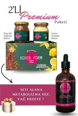 Echer KAHVE & DETOX 2’Lİ PREMİUM - AVANTAJ PAKETİ ( METABOLİZMA HIZ. YAĞ HEDİYELİ)