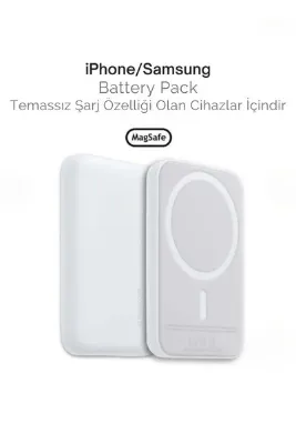 Mislina Iphone 12 - 13 - 14 Serisi Uyumlu Magsafe Powerbank Battery Pack 4850 Mah
