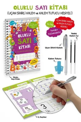 Oluklu Sayı Kitabı - Uçan Sihirli Kalem ve Kalem Tutucu Hediyeli 3+ Yaş