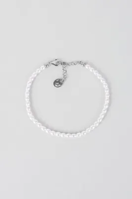 So CHIC... Beyaz İnci 18 Ayar Beyaz Altın Kaplama 20 Cm Gümüş Charm Bileklik