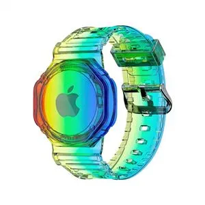 Buff TagSafe Çocuk Bileklik AirTag Kılıf - Gökkuşağı