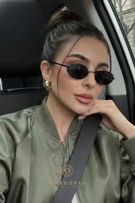 Eyesofia Milenya Siyah Elips Metal Unısex Güneş Gözlüğü