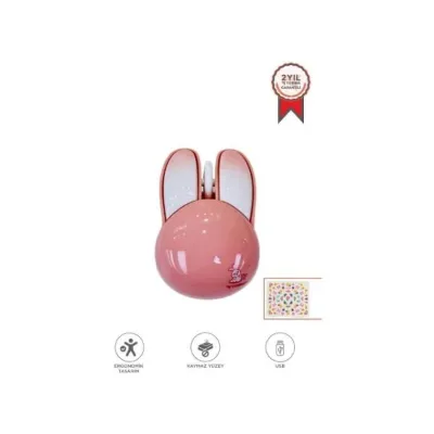 Torima Rabbit TM-21 1200 DP Optik Kablosuz Mouse Pembe