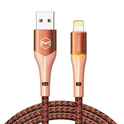 Mcdodo CA-7842 Usb-A To Lightning Işıklı Data-Şarj Kablosu 3A 1.2 Metre- Turuncu