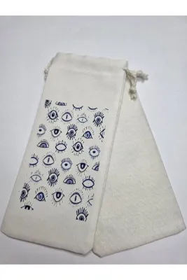 Ahi Shop TASARIM BASKILI SEVİMLİ GÖZLÜK KILIFI, GÖZLÜK KABI VEYA GÖZLÜK TORBASI 19CM X 8,5CM PAMUK KUMAŞ ÜZERİNE TEK TARAF BASKILI 1 ADET