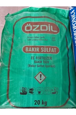 ÖZDİL Göztaşı %100 Kristal Bakır Sülfat - Havuz Temizleyici ve Bordo Bulamacı İçin 20 Kg