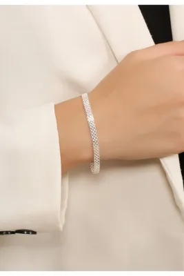 LİNOVE JEWELLERY Gümüş Hasır Model Bileklik 925 Ayar Gümüş Hasır Bileklik. Unisex Model Gümüş Bileklik