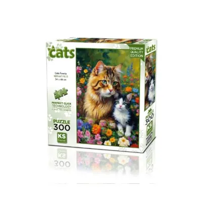Ks Games Puzzle 300 Parça Cats Family