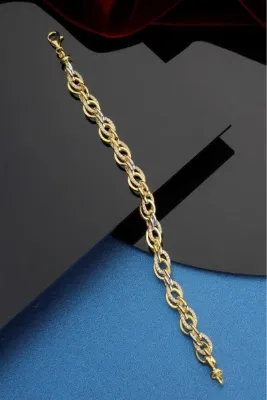 innuendo jewelery 925 Ayar Gümüş Altın Kaplama Hallow Bileklik