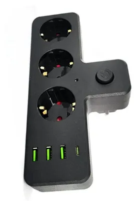 Riddex Akım Korumalı Kablosuz 3'lü Priz 3xUSB + 1xType-C 20W Çıkış Gücü 3397