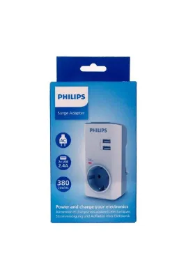 Philips Chp4010w Tekli Akım Koruma Priz, 380j, 2x Usba, Max 2.4a, Beyaz
