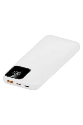 S-LINK IP-G16L 10000mAh Süper Hızlı 22,5W Şarj Type-C ve Lightning Kablolu Beyaz Powerbank